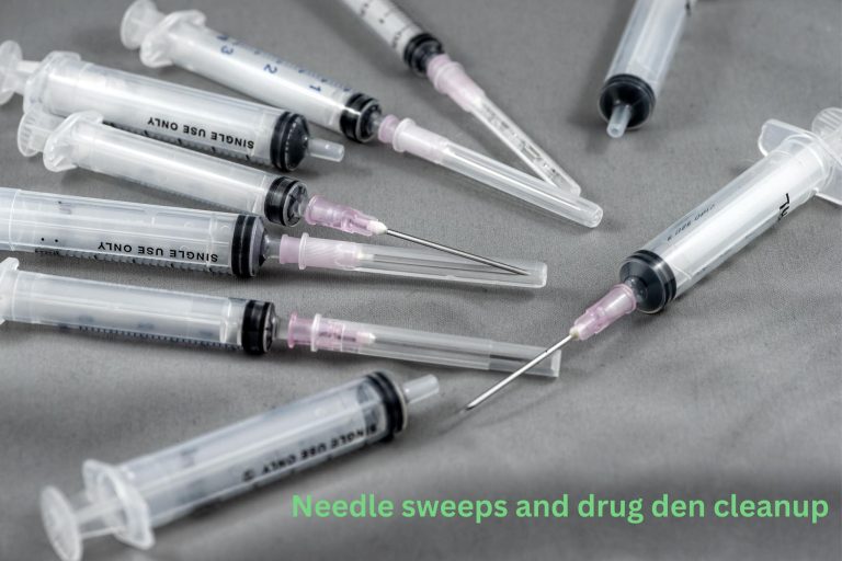 Needle sweeps and drug den cleanup services in Guildford